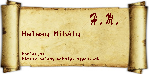 Halasy Mihály névjegykártya